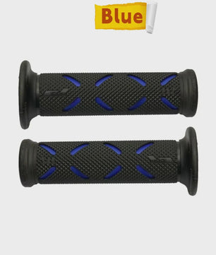 Set Motor Stuurhandvatten 22mm - Antislip Rubber & Aluminium Eindkappen