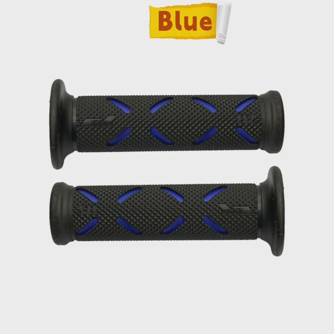Set Motor Stuurhandvatten 22mm - Antislip Rubber & Aluminium Eindkappen