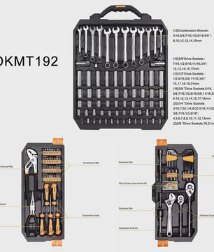 DEKO 100+ Delige Multifunctionele Gereedschapskist met Ratel, Tangen, Hamer en Meer