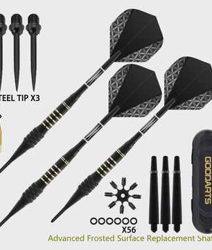 TRALOW Professionele Dartset: Wisselbare Stalen & Zachte Tips voor Ultieme Flexibiliteit
