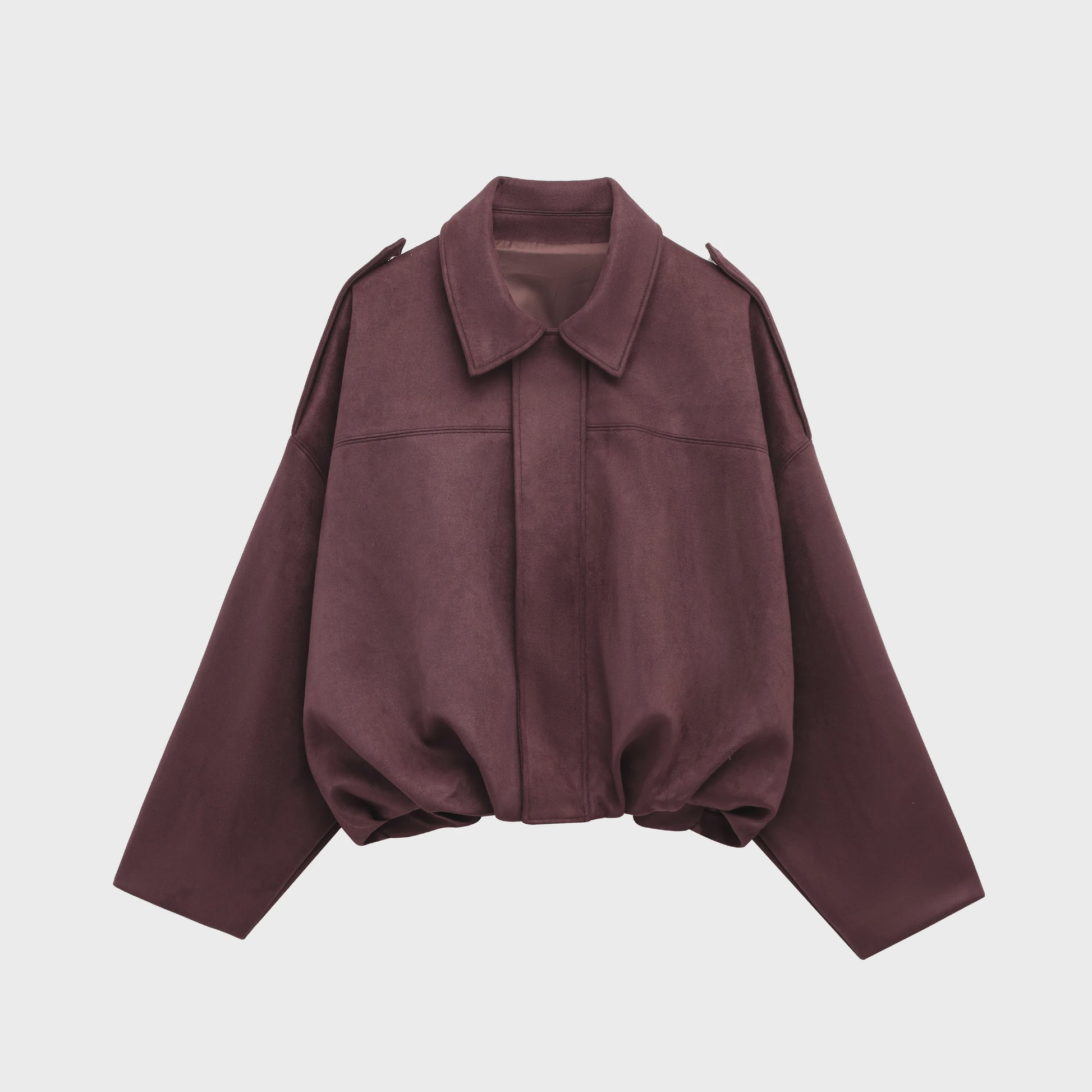 Dames Vintage Suède Bomberjack - Bruin/Groen - Loose Fit Casual Jas