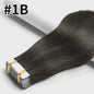 Remy Tape-in Hair Extensions - 100% Echt Menselijk Haar, Natuurlijk Zwart, Naadloos