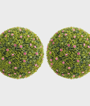 Kunst Buxusbollen met 11 Witte Bloesems - Decoratieve Tuin- en Huisdecoratie