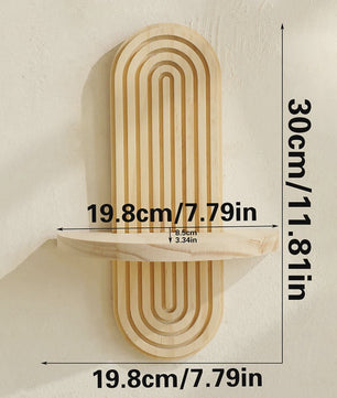 Houten Wandplank met Boogontwerp - Decoratieve Plank voor Planten & Kaarsen