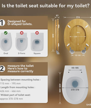 Toiletzitting O-vorm met soft-close en bamboe-look – Antibacterieel & Duurzaam