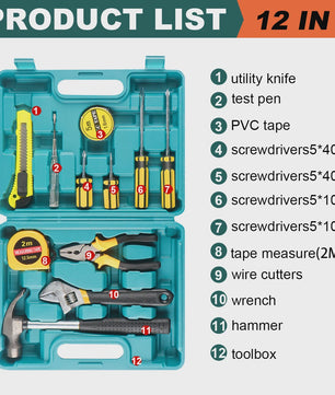 Complete Gereedschapskist Set - 8-13 Delig Huishoudgereedschap voor Auto- en Huisreparaties