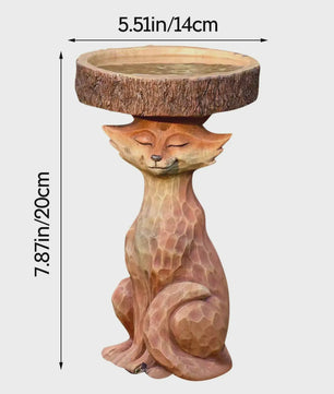 Antiek Vogelbad met Uilen Design - Decoratieve Tuinfontein van Polyresin