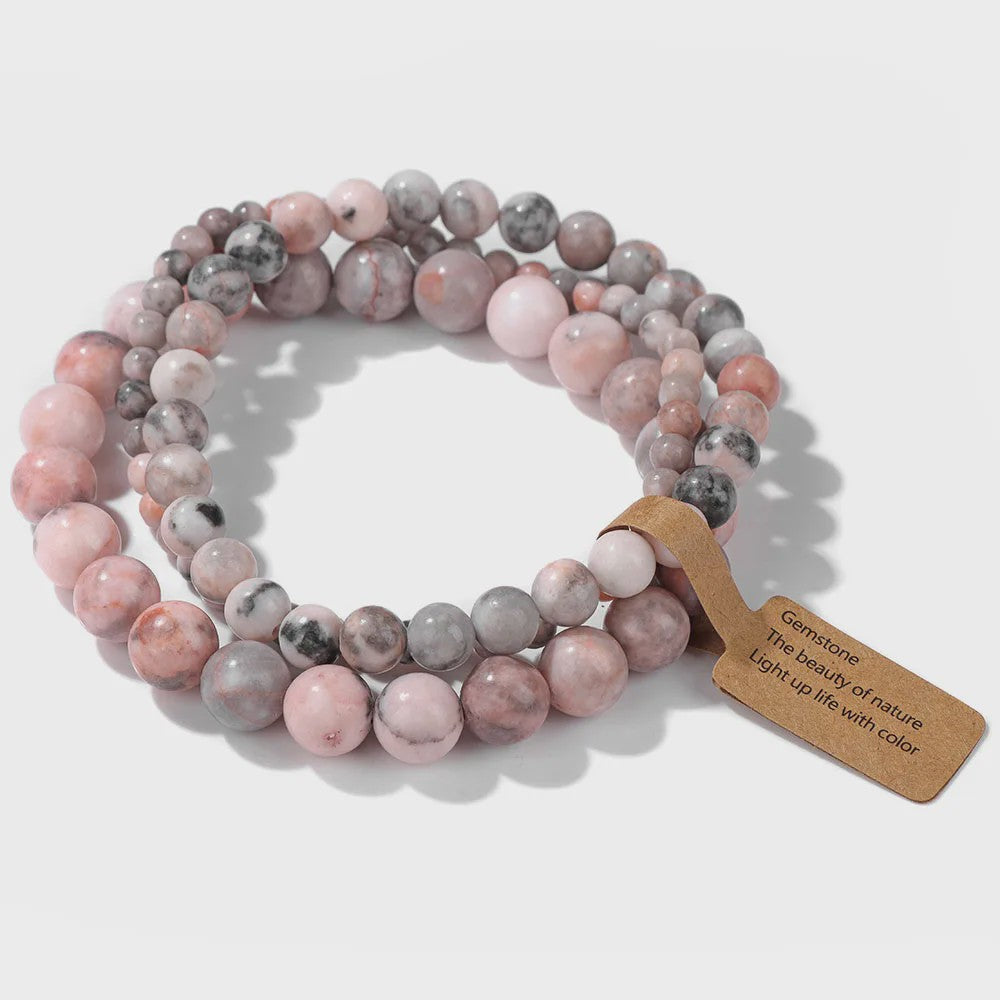 Set van 3 Natuurstenen Kralen Armbanden - Dames & Heren - 4, 6, 8 MM