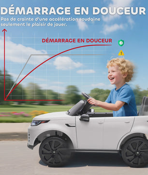 Elektrische Kinderauto Land Rover Discovery 12V - Met Afstandsbediening & 2 Motoren - Wit