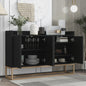 Modern Dressoir met 4 Deuren en Handgreep-loos Design - Wit, Zwart of Blauw