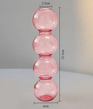 Nordic Kleurrijke Glazen Vaas - Bubble Design voor Hydroponische Planten & Bloemen
