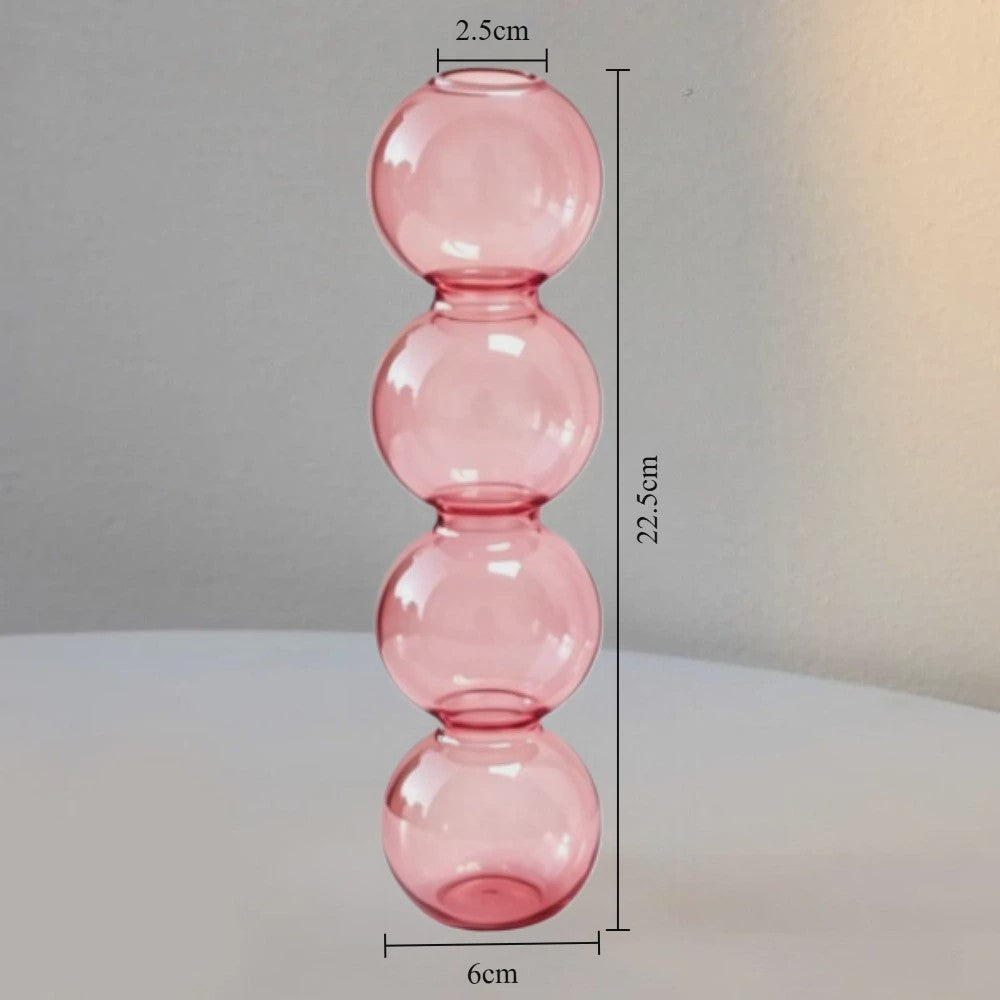 Nordic Kleurrijke Glazen Vaas - Bubble Design voor Hydroponische Planten & Bloemen