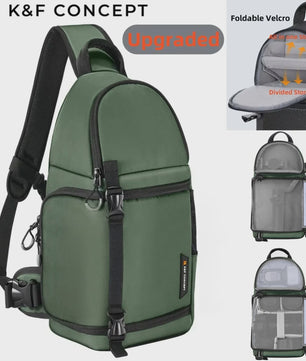 K&F CONCEPT 10L Waterdichte Camera Sling Backpack - Fotografie Rugzak voor DSLR/Mirrorless