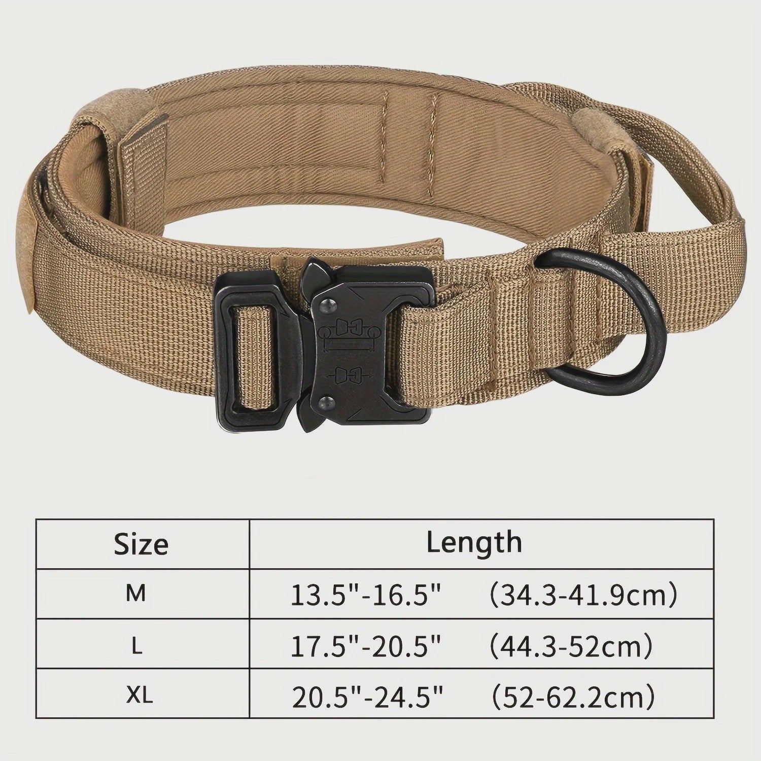 Tactisch Hondenhalsband - Verstelbaar Militair Nylon met Controle Handvat & Metalen Gesp