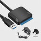 SATA naar USB 3.0 Adapter Kabel voor 3.5/2.5 inch HDD/SSD - Ondersteunt UASP & 12V Voeding