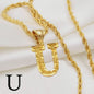 Gouden Initiaal Ketting met Touwketting - Kies Uw Letter (A-Z)