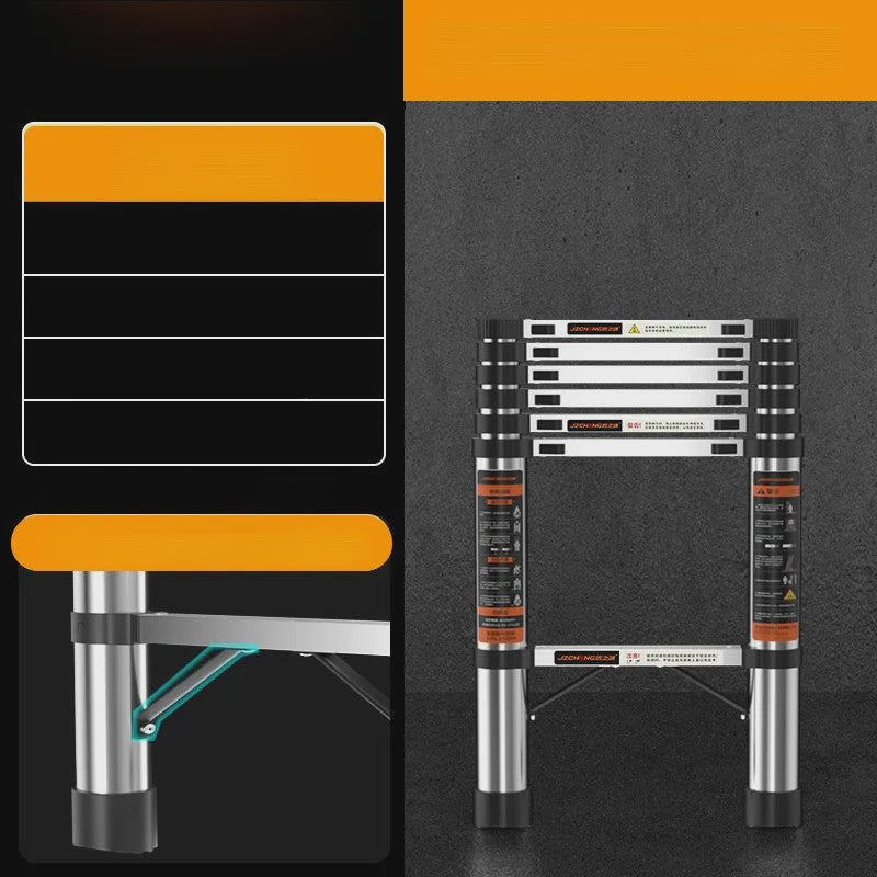 Telescopische Ladder RVS - 1.9m/2.7m/3.5m - Veilig & Multifunctioneel