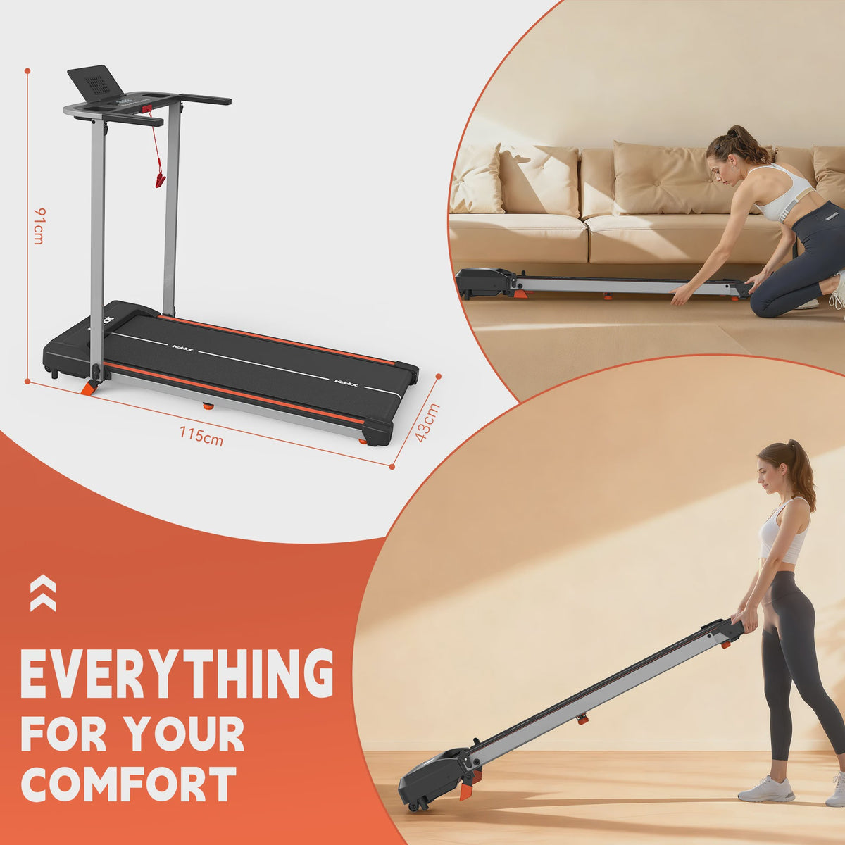 KeHot Opvouwbare Loopband met Bluetooth APP, 1-12 km/u, Incline, 125kg Capaciteit