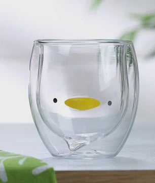 Dubbelwandige Glazen Mok met Schattige Dierenprint - Koffie & Theeglas