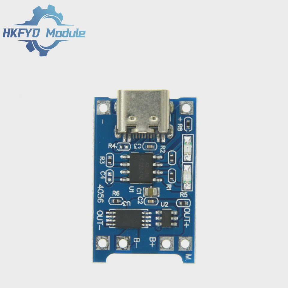 TP4056 Type-C Lithium Batterijlader Module - 1A, 5V, met Dual Protection voor 18650 Li-ion