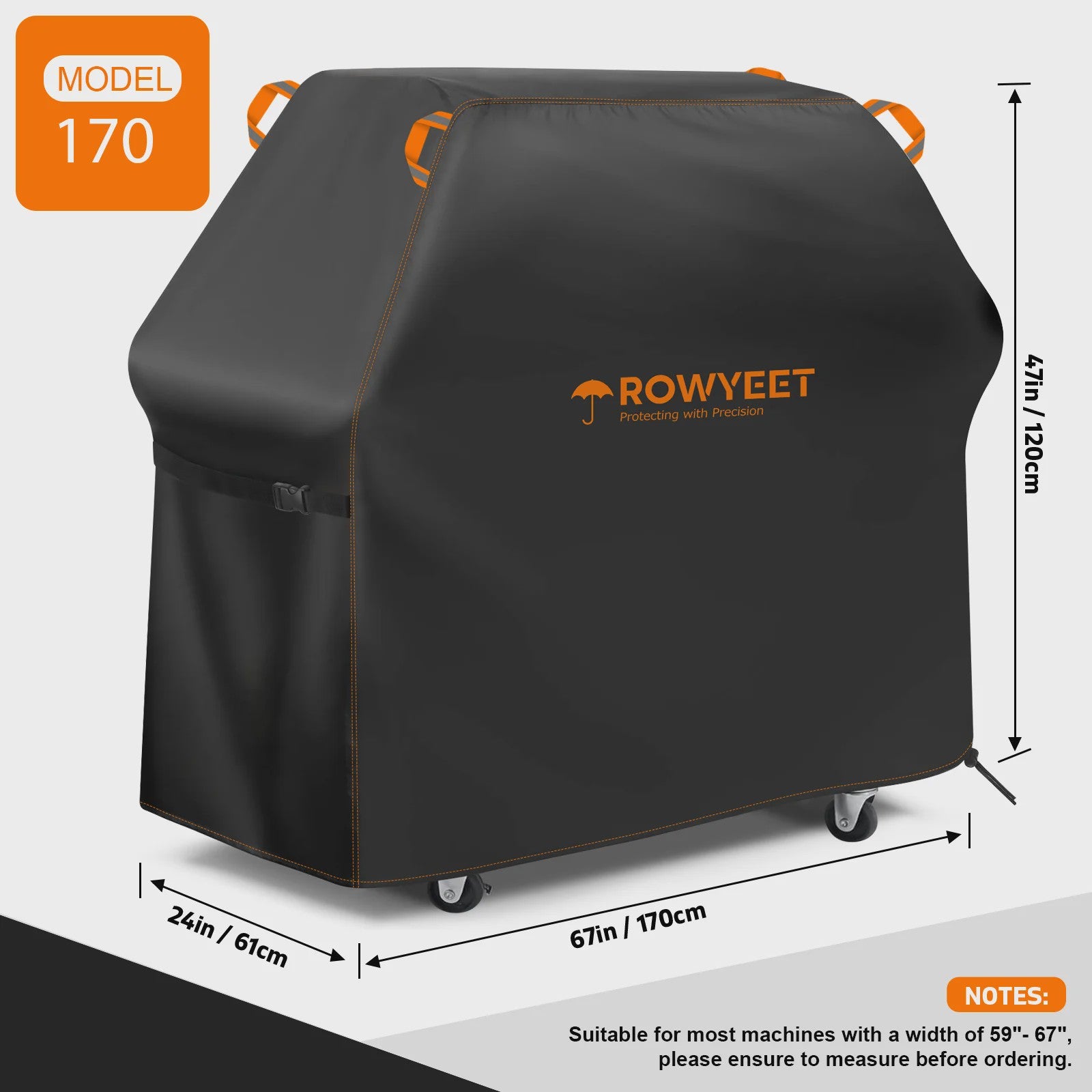 Rowyeet Outdoor BBQ Grillhoes - Waterdicht, UV-bestendig, Verstelbare Pasvorm - Geschikt voor Weber, Nexgrill, Expert Grill en meer