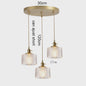 Vintage Groene Glazen Hanglamp - Nordic Stijl, Koperen Accent