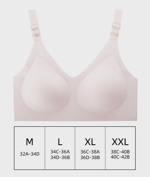 Comfortabele Naadloze Dames Bh - Zacht, Draadloos & Push-Up Effect met Diepe V-hals - Jelly Kleuren
