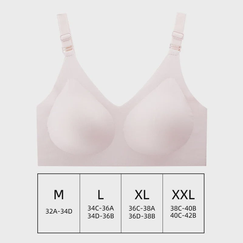 Comfortabele Naadloze Dames Bh - Zacht, Draadloos & Push-Up Effect met Diepe V-hals - Jelly Kleuren