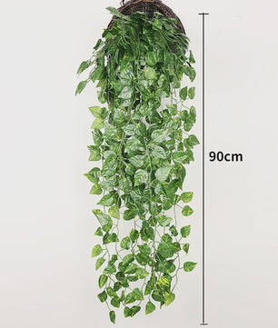 Kunstplant Hangplant 90cm - Nep Varen Slungel met Bladeren voor Decoratie