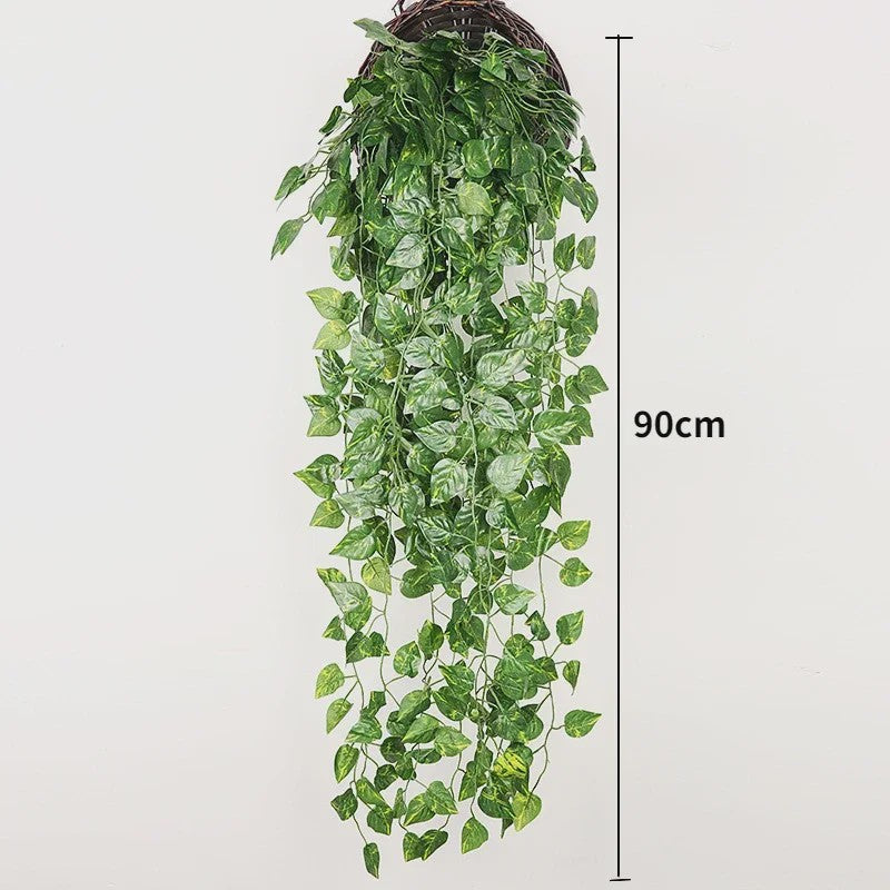 Kunstplant Hangplant 90cm - Nep Varen Slungel met Bladeren voor Decoratie