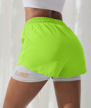 Dames High Waist Yoga Shorts met Ingebouwde Legging - Comfort & Stijl voor Sport