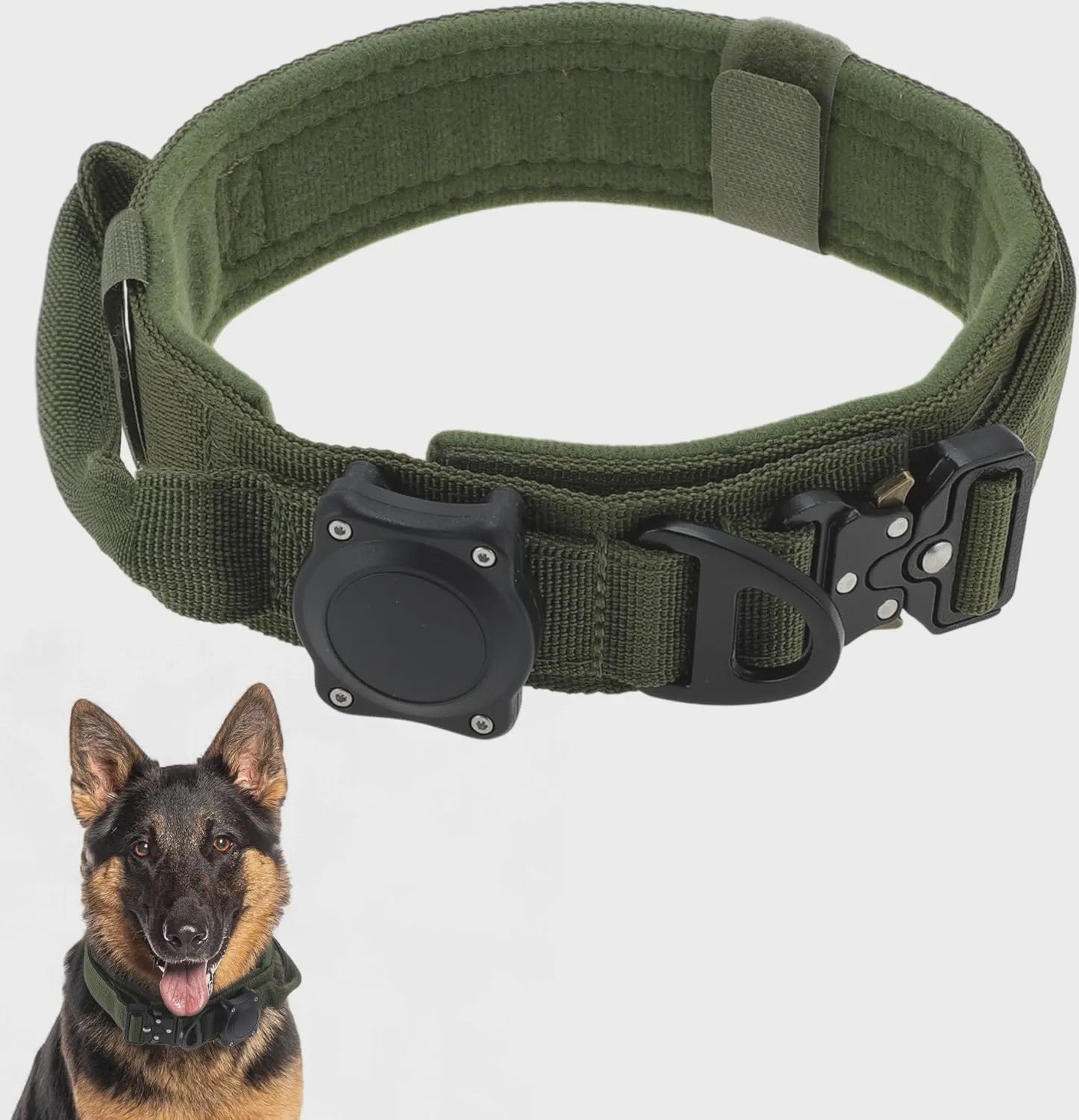 Tactische AirTag Hondenhalsband - Waterdicht, Duurzaam & Verstelbaar voor Middelgrote tot Grote Honden