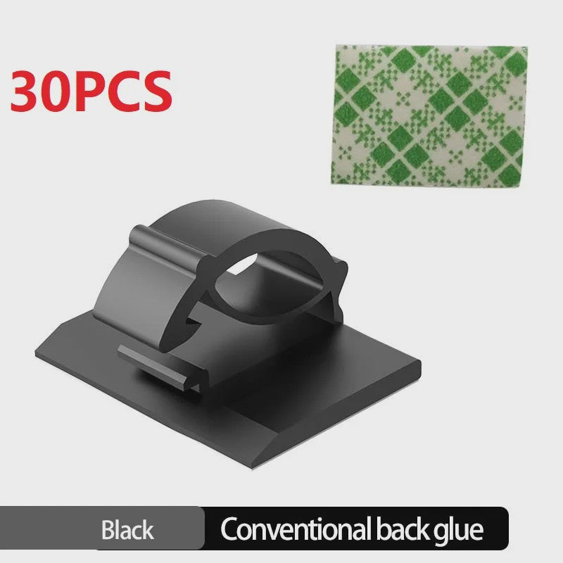 30x Kabel Organizer Clips - Draad Beheer voor Bureau, Auto & Thuis