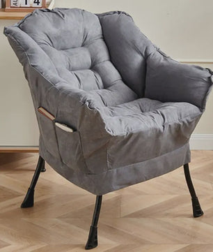 Moderne Beige Fauteuil met Zijvak - Comfortabele Relaxstoel