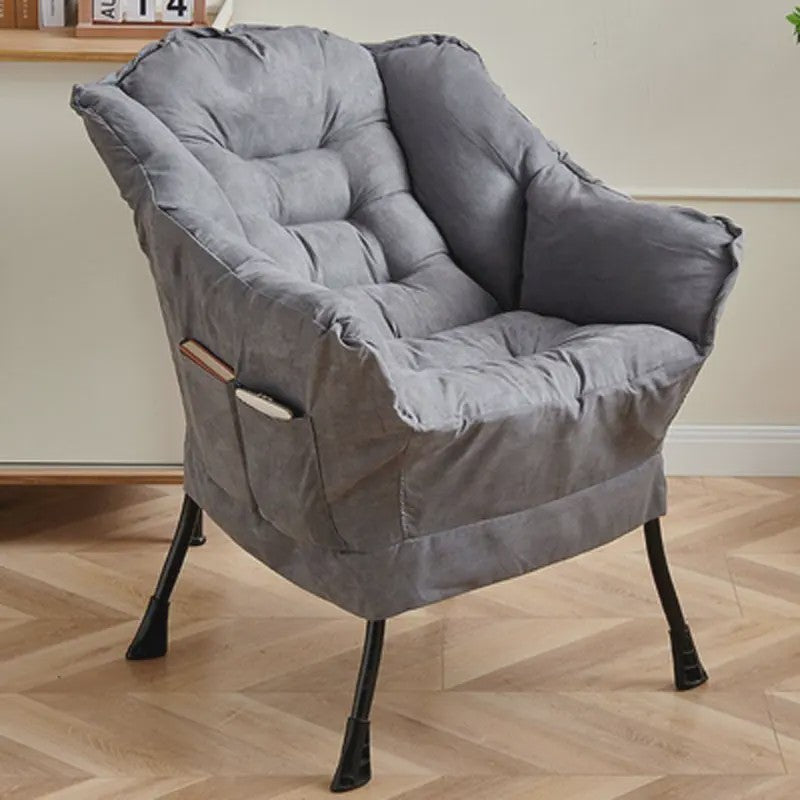 Moderne Beige Fauteuil met Zijvak - Comfortabele Relaxstoel