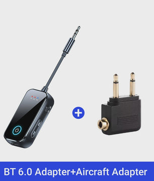Bluetooth 6.0 Audio Zender & Ontvanger (2-in-1) met Microfoon - Draadloze AUX Adapter voor Auto, TV, PC