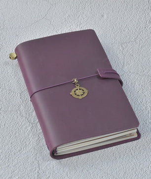 Leren Reisdagboek Navulbaar - Handgemaakt Retro Notitieboek voor Schrijven, Tekenen & Cadeau