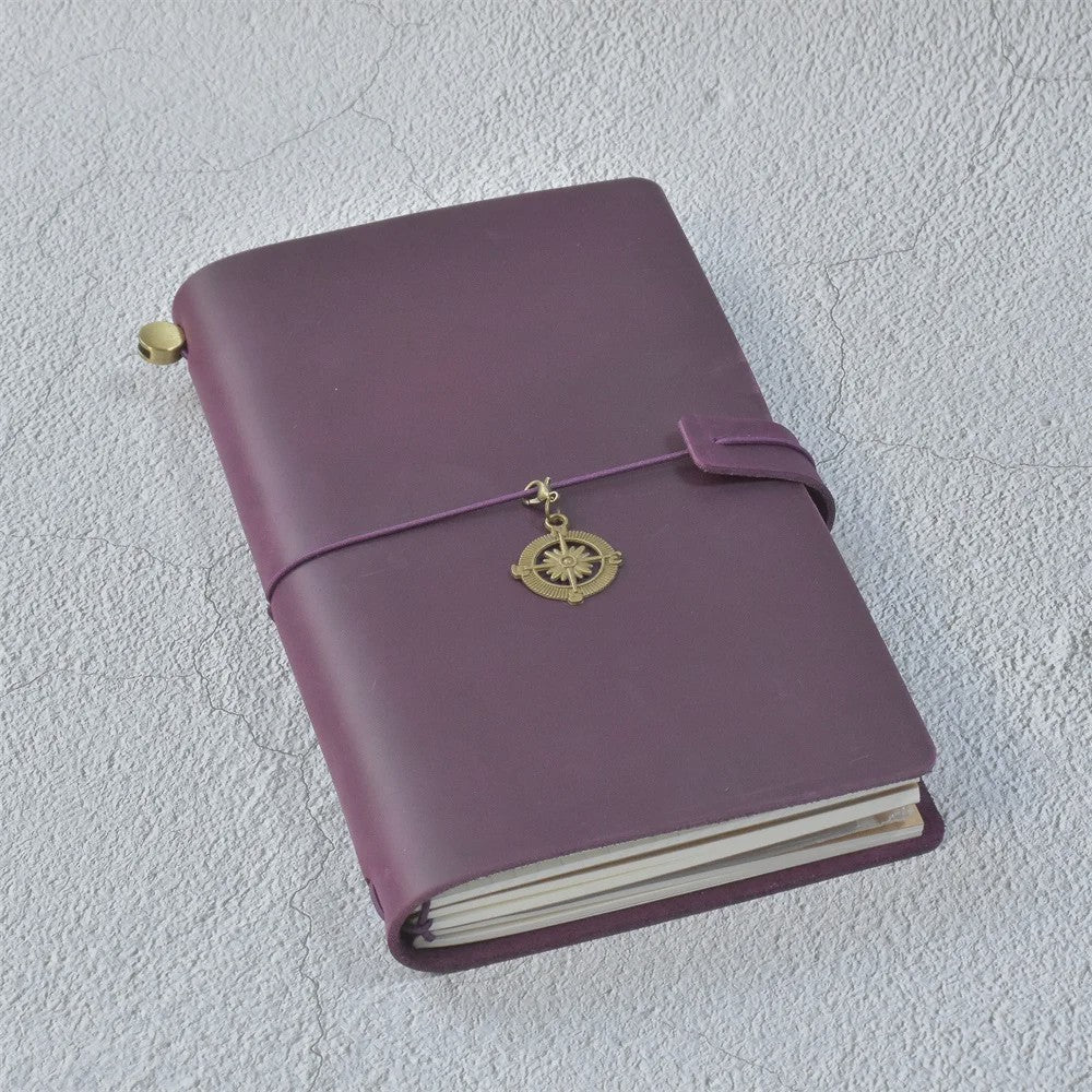 Leren Reisdagboek Navulbaar - Handgemaakt Retro Notitieboek voor Schrijven, Tekenen & Cadeau