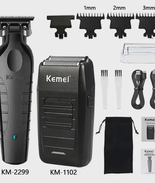 Kemei Professionele Draadloze Baardtrimmer & Tondeuse KM-2296/KM-2299/KM-1102