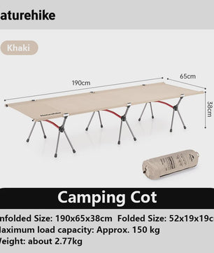 Naturehike Opvouwbaar Campingbed - Lichtgewicht, Verstelbare Hoogte, Draagbaar
