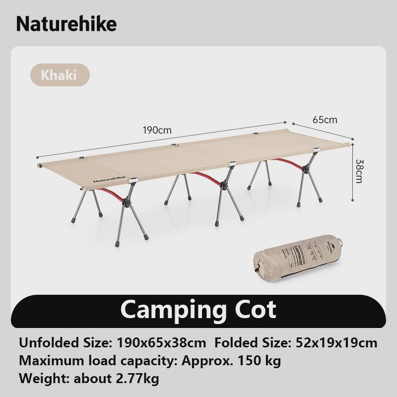 Naturehike Opvouwbaar Campingbed - Lichtgewicht, Verstelbare Hoogte, Draagbaar