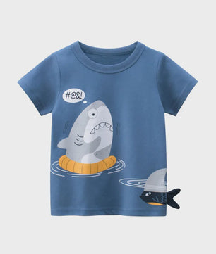 Zomer T-shirts Jongens 2-8 Jaar - Katoen, Korte Mouw met Leuke Prints