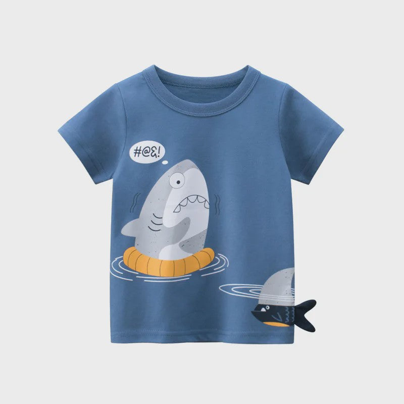Zomer T-shirts Jongens 2-8 Jaar - Katoen, Korte Mouw met Leuke Prints