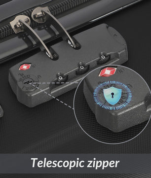 3-delige Hardcase Koffer Set: Lichtgewicht ABS Trolley met TSA Slot en Spinner Wielen