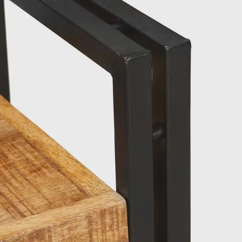 Nachtkastje Massief Mangohout & Metaal - 38x33x58 cm - Bruin/Zwart
