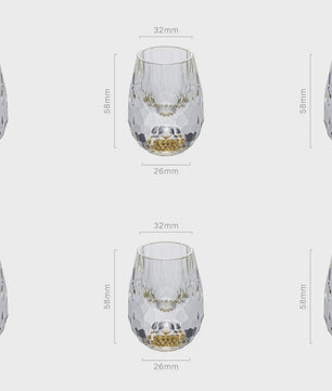 Luxe Kristallen Borrelglaasje met Dubbele Bodem en Gouden Folie - Perfect Cadeau