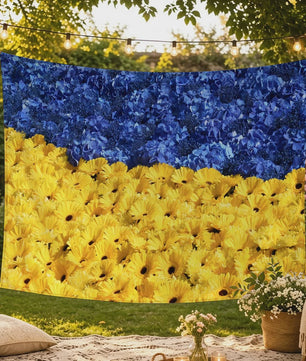 Oekraïense Vlag Wandkleed - Decoratief Tapijt voor Slaapkamer & Woonkamer