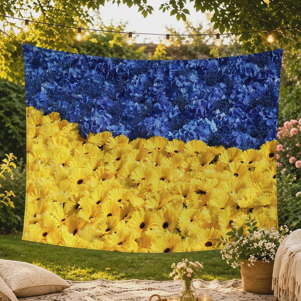 Oekraïense Vlag Wandkleed - Decoratief Tapijt voor Slaapkamer & Woonkamer