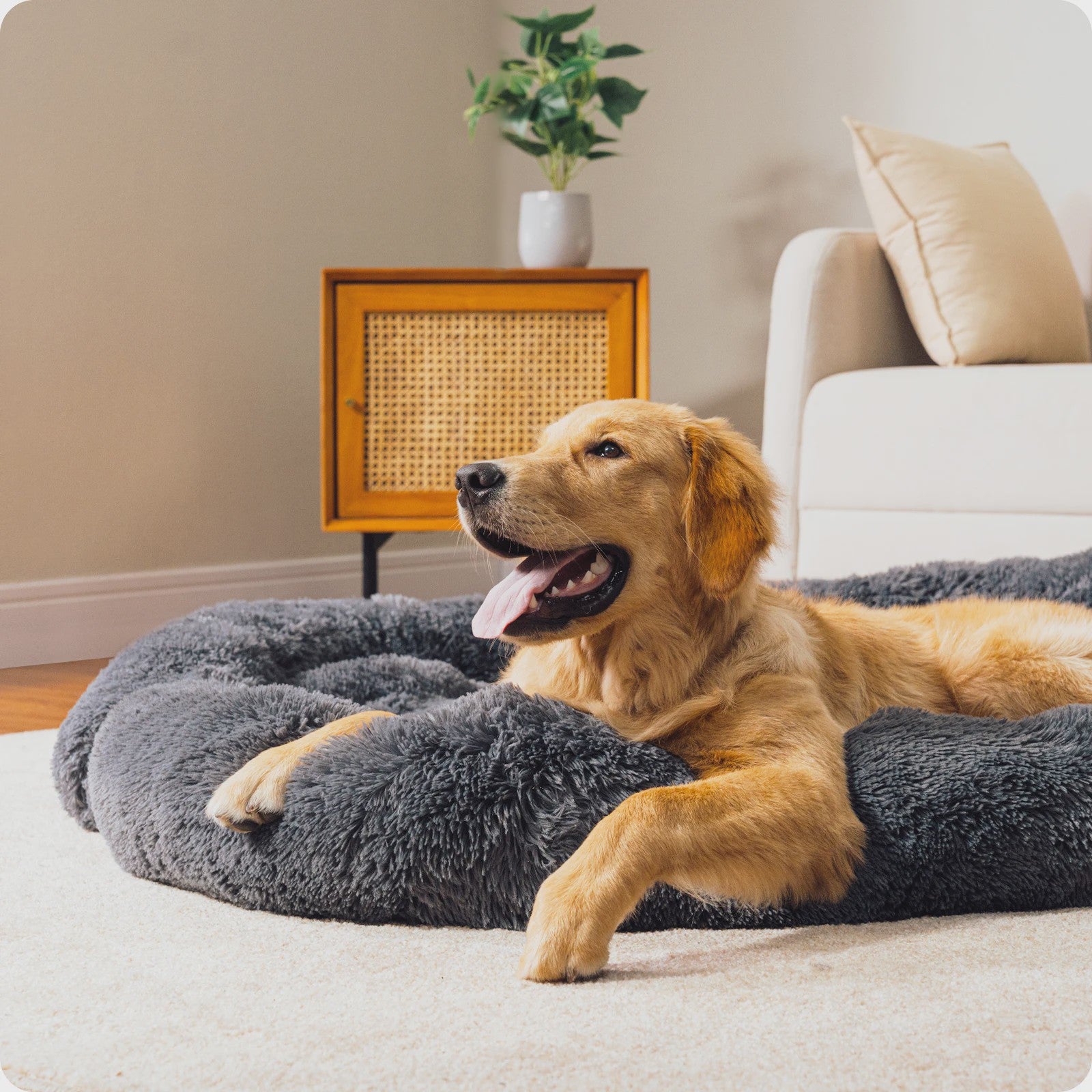Luxe Fluffy Hondenkussen - Extra Zacht & Wasbaar Hondensofa voor Winterse Warmte