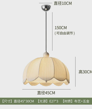 Wabi Sabi Plissé Hanglamp - Japanse Stijl Stoffen Plafondlamp voor Woonkamer, Eetkamer & Slaapkamer